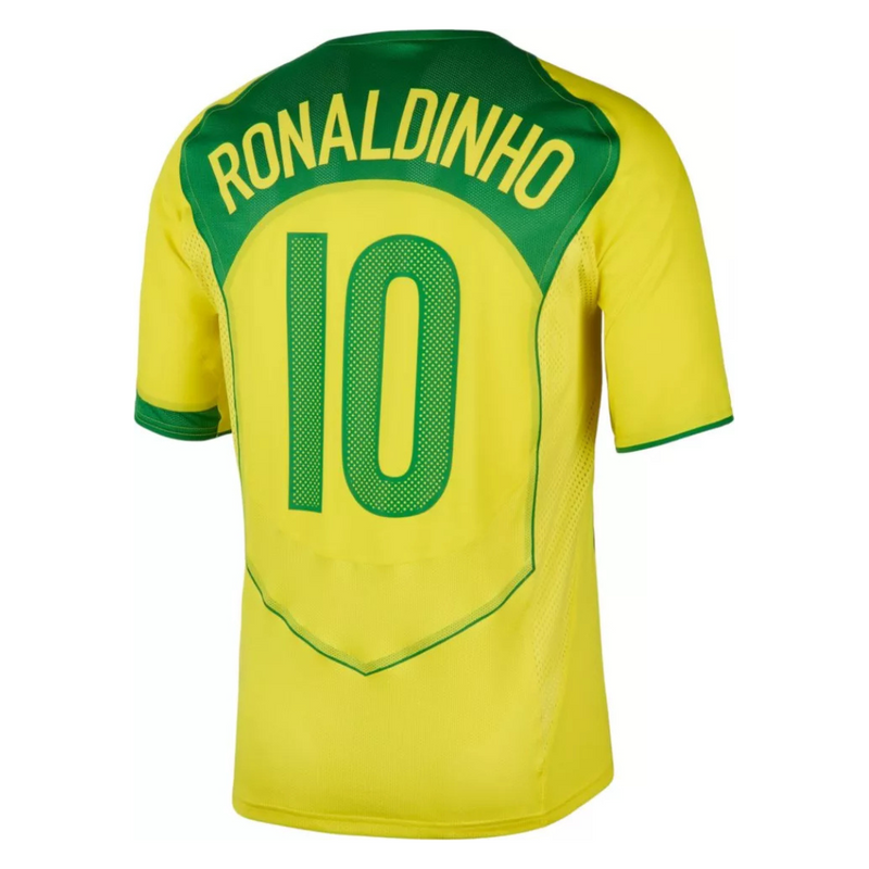 Camisa Brasil I 04/05 Personalizada RONALDINHO N°10 - Versão - Retrô