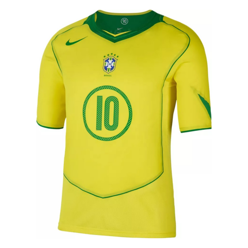 Camisa Brasil I 04/05 Personalizada RONALDINHO N°10 - Versão - Retrô