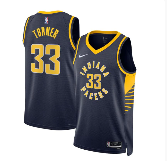 Regata NBA Indiana Pacers Nike Icon Edition Swingman Jersey Azul Marinho Myles Turner 33