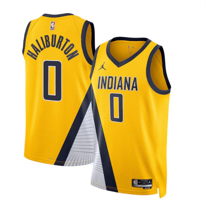 Regata NBA Indiana Pacers Jordan Statement Edition Swingman Jersey Amarela Tyrese Haliburton 0