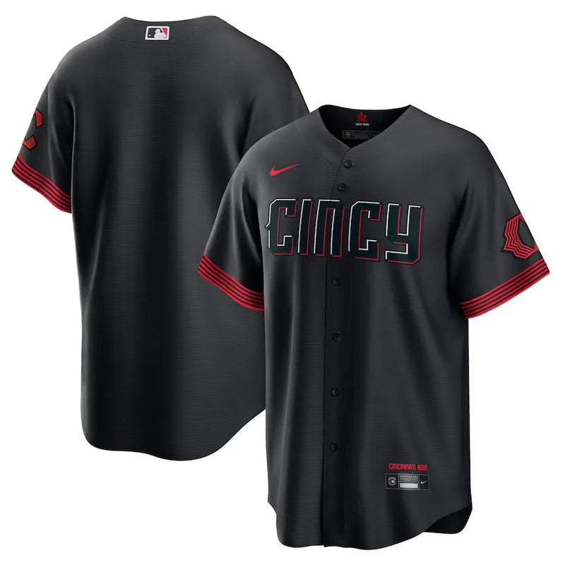 Camisa MLB Cincinnati Reds Nike Connect City Torcedor Masculina Preta