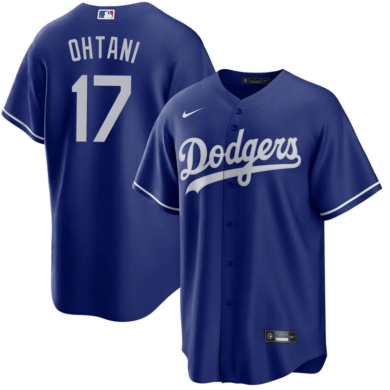 Camisa MLB Los Angeles Dodgers Alternate Nike Torcedor Masculina Azul Shohei Ohtani 17