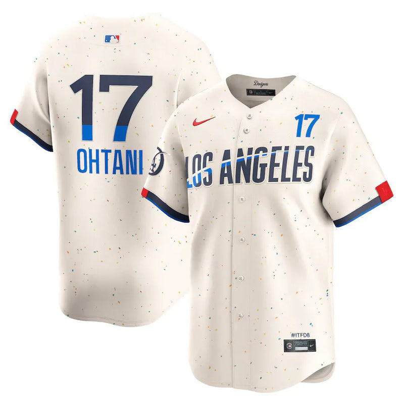 Camisa MLB Los Angeles Dodgers City Connect Nike Torcedor Masculina Bege Shohei Ohtani 17