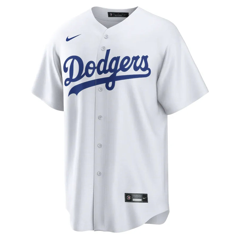 Camisa MLB Los Angeles Dodgers I Nike Torcedor Masculina Branca Mookie Betts 50