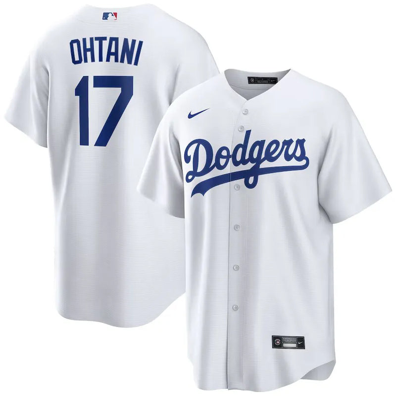 Camisa MLB Los Angeles Dodgers I Nike Torcedor Masculina Branca Shohei Ohtani 17