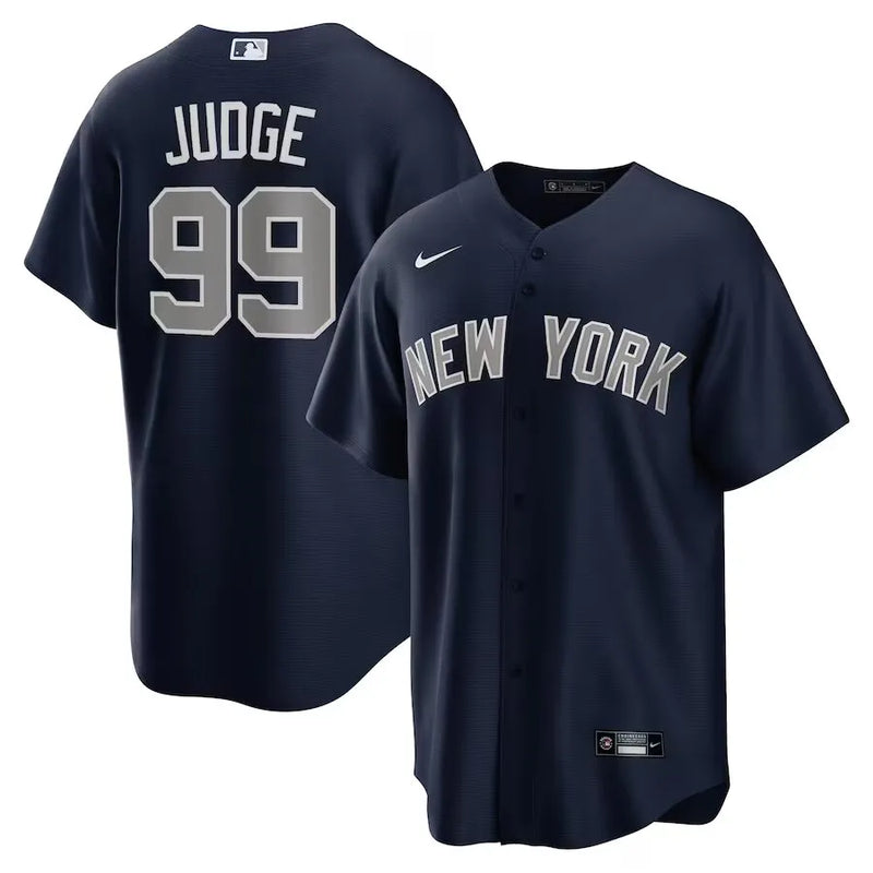 Camisa MLB New York Yankees Nike Alternativa Torcedor Masculina Azul Marinho Aaron Judge 99