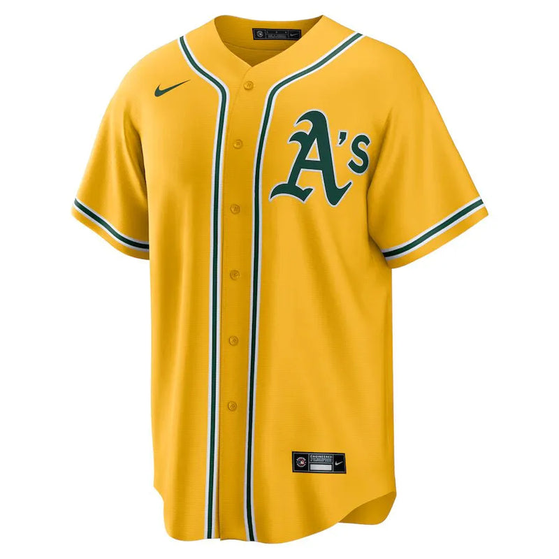 Camisa MLB Oakland Athletics Nike Alternate Torcedor Masculina Amarela