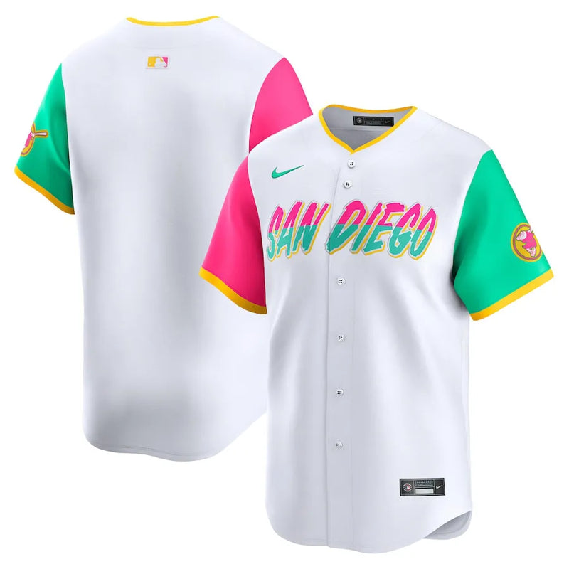 Camisa MLB San Diego Padres Nike City Connect Torcedor Masculina Branca