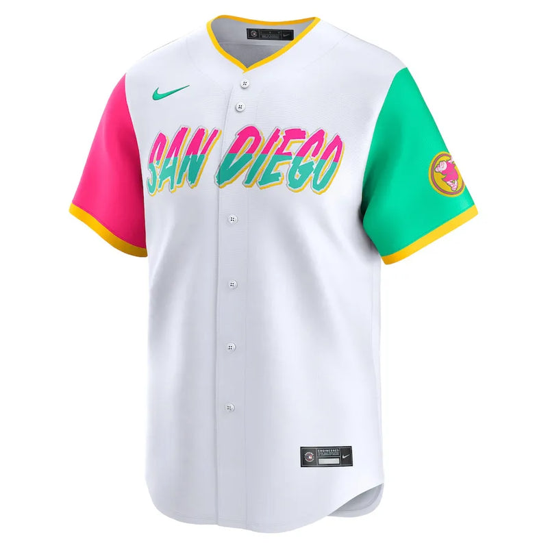 Camisa MLB San Diego Padres Nike City Connect Torcedor Masculina Branca
