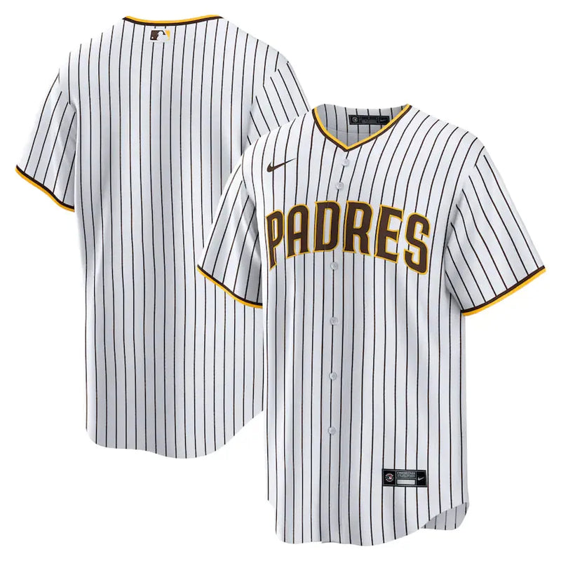 Camisa MLB San Diego Padres Nike Home Torcedor Masculina Listrada Branca
