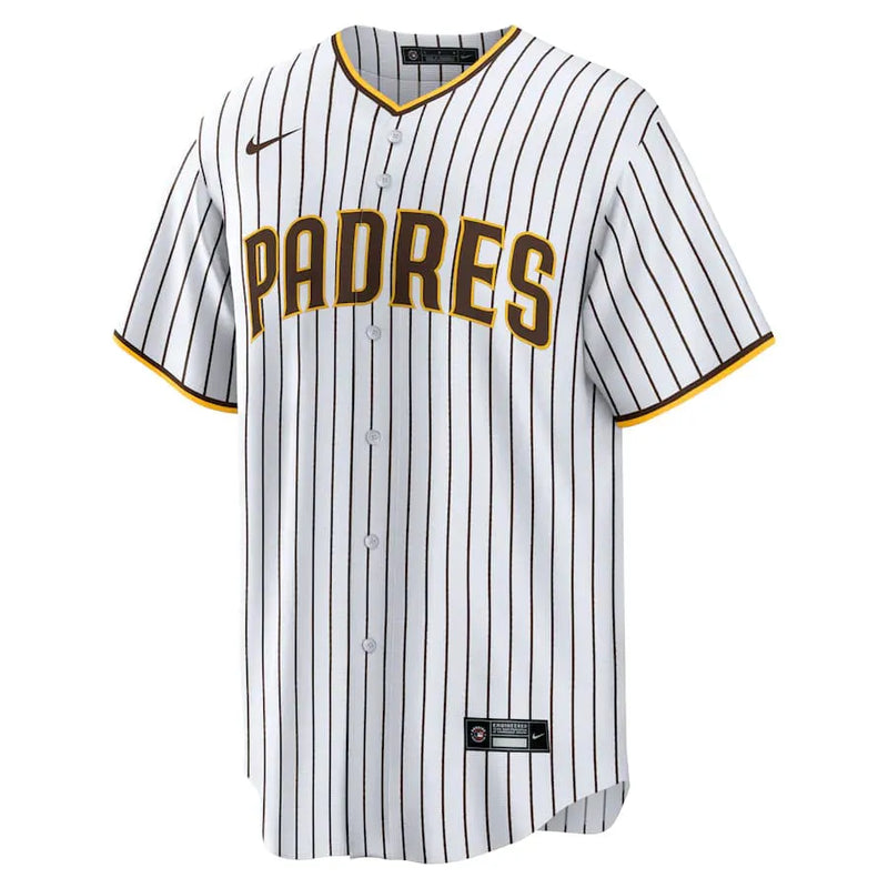 Camisa MLB San Diego Padres Nike Home Torcedor Masculina Listrada Branca