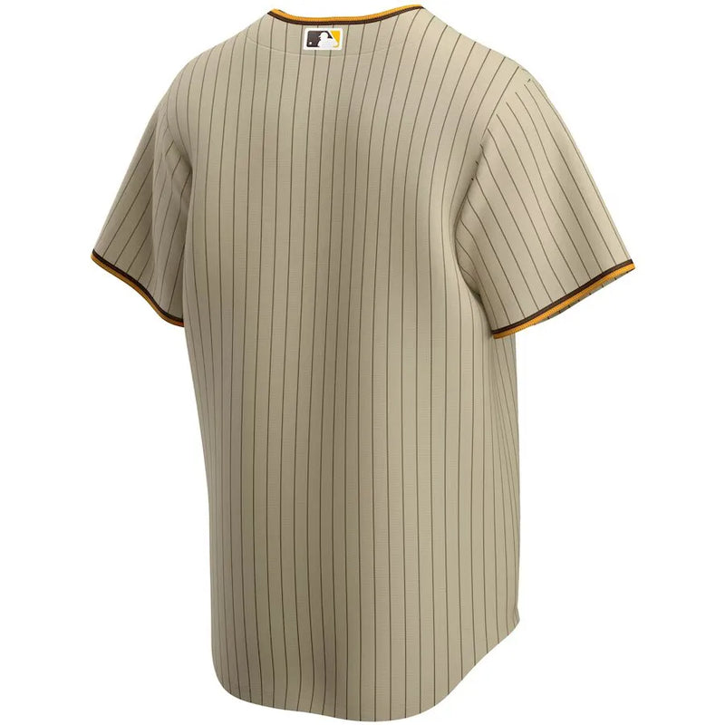 Camisa MLB San Diego Padres Nike Raod Torcedor Masculina Listrada Marrom