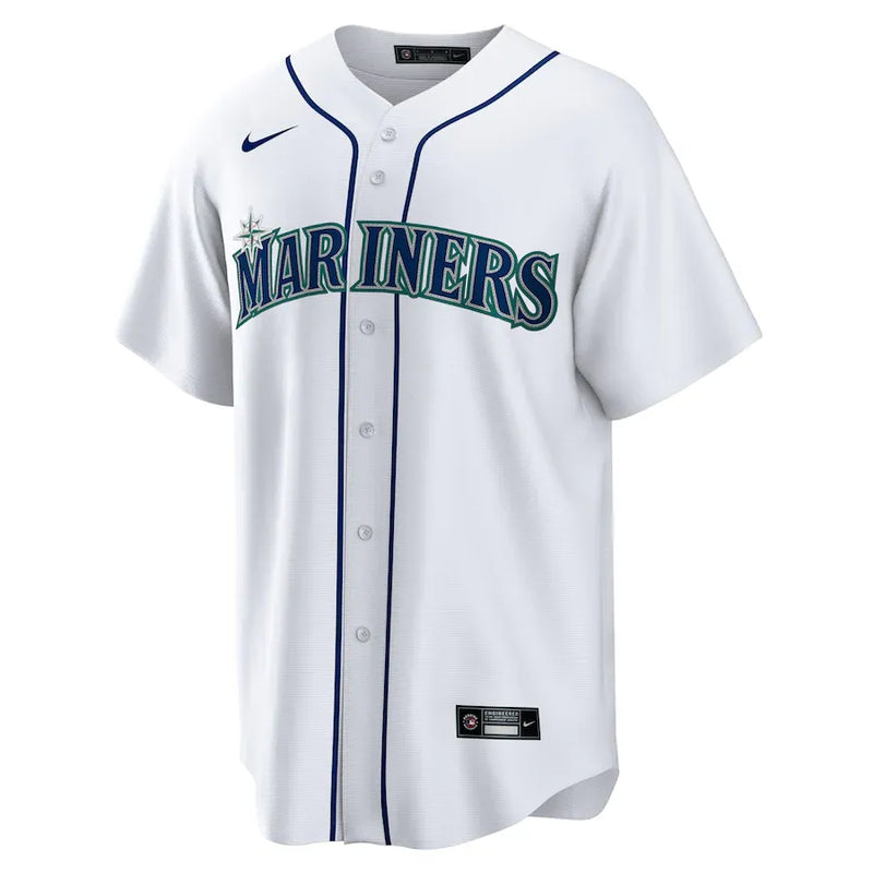 Camisa MLB Seattle Mariners Nike Home Torcedor Masculina Branca Julio Rodriguez 44