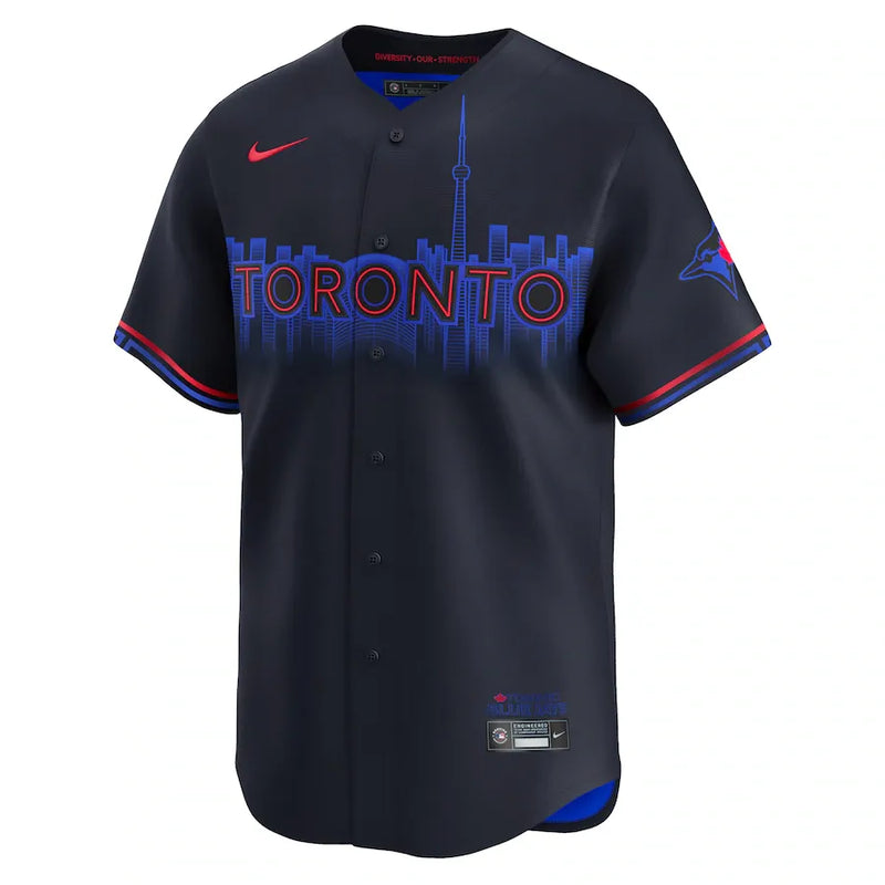 Camisa MLB Toronto Blue Jays Nike City Connect Torcedor Masculina Azul Marinho