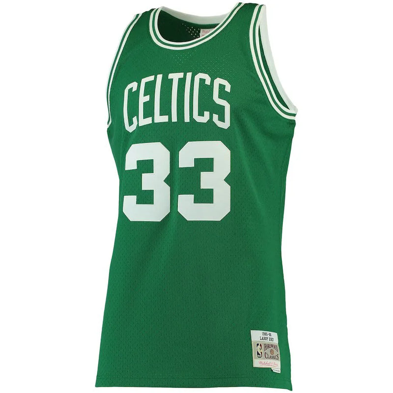 Regata NBA Boston Celtics 1985/86 Mitchell & Ness Hardwood Classics Swingman Larry Bird 33 Verde