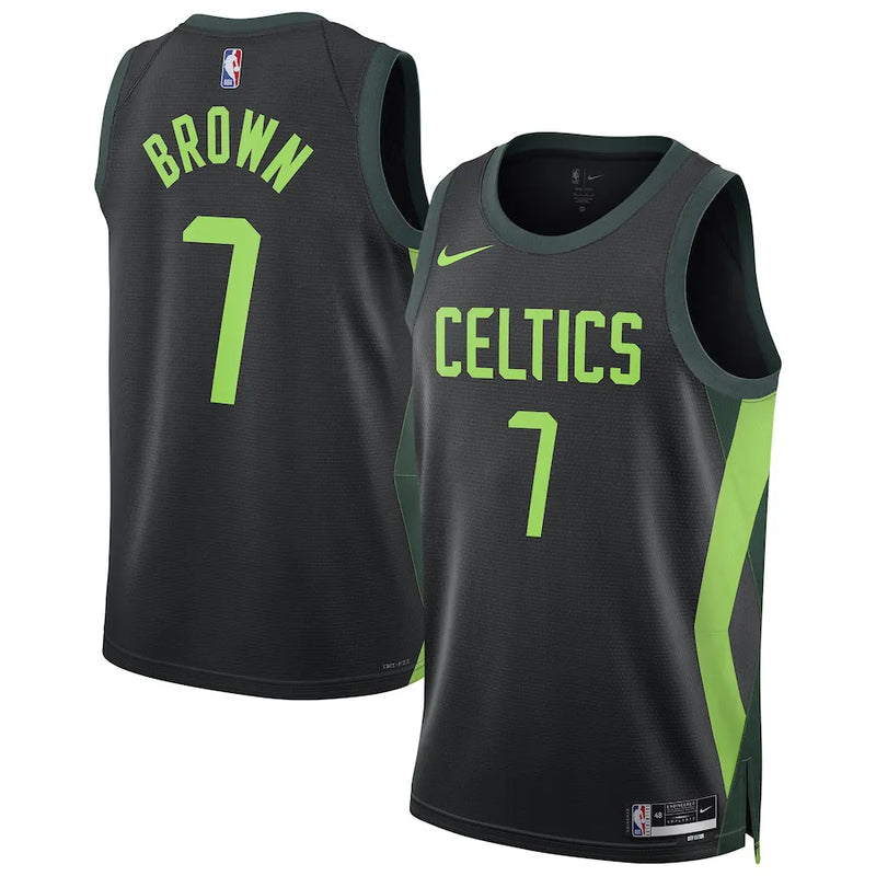 Regata NBA Boston Celtics 24/25 Nike City Edition Swingman Jersey Jaylen Brown 7 Preta
