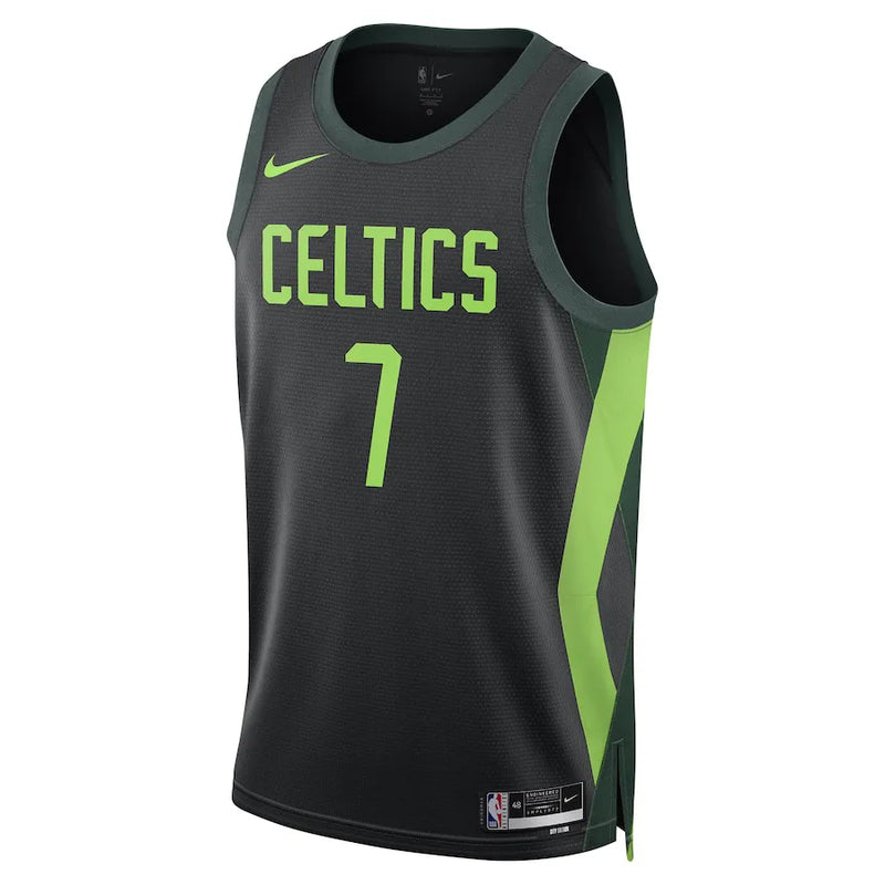 Regata NBA Boston Celtics 24/25 Nike City Edition Swingman Jersey Jaylen Brown 7 Preta