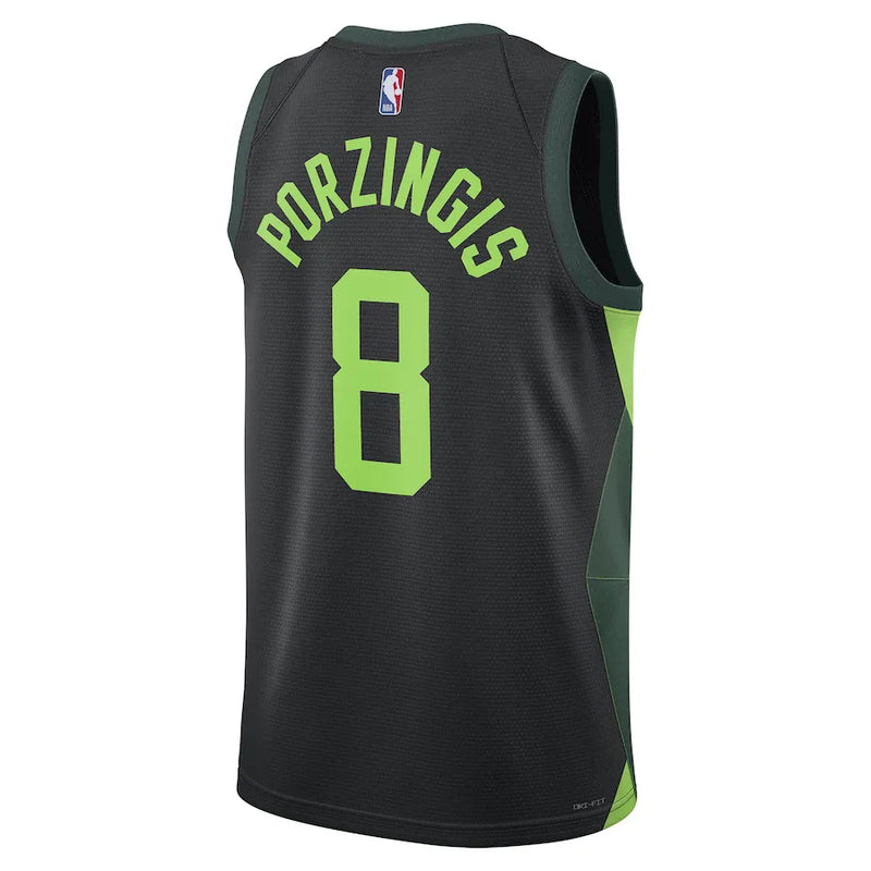 Regata NBA Boston Celtics 24/25 Nike City Edition Swingman Jersey Kristaps Porzingis 8 Preta