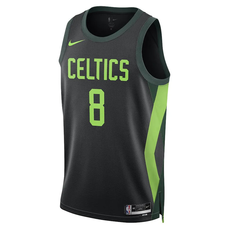 Regata NBA Boston Celtics 24/25 Nike City Edition Swingman Jersey Kristaps Porzingis 8 Preta