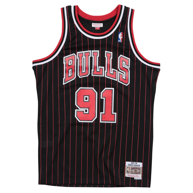Regata NBA Chicago Bulls Mitchell & Ness Retrô 95/96 Hardwood Classics Rodman 91 Listrada