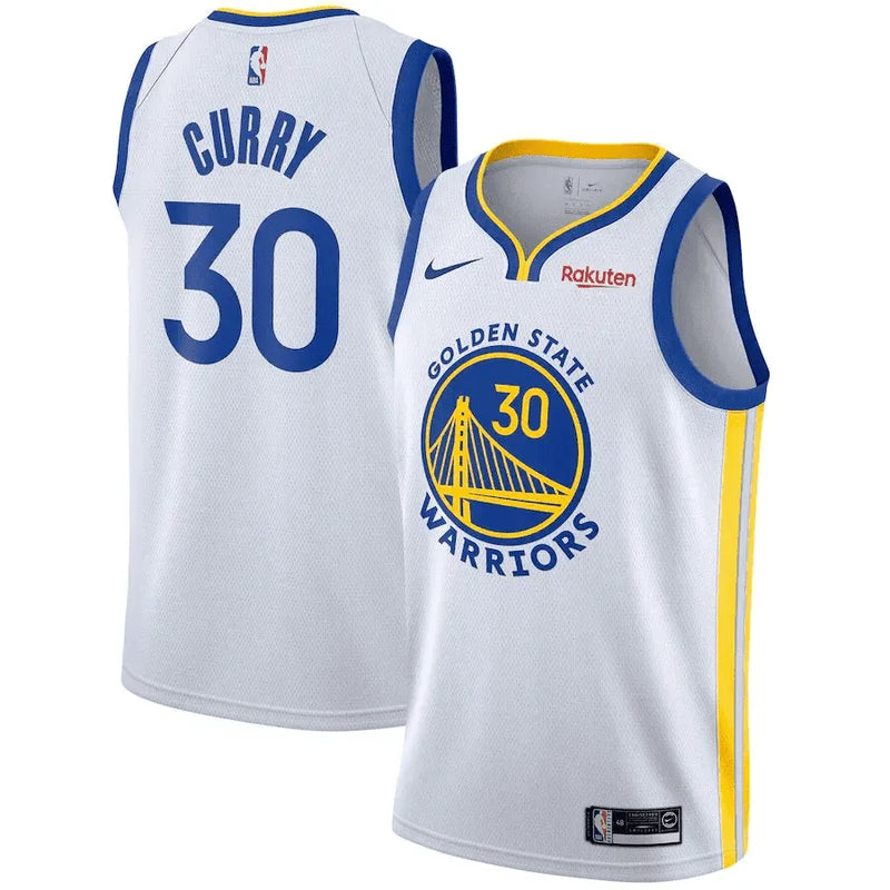 Regata NBA Golden State Warriors Nike Association Edition Swingman Jersey Branca Stephen Curry 30