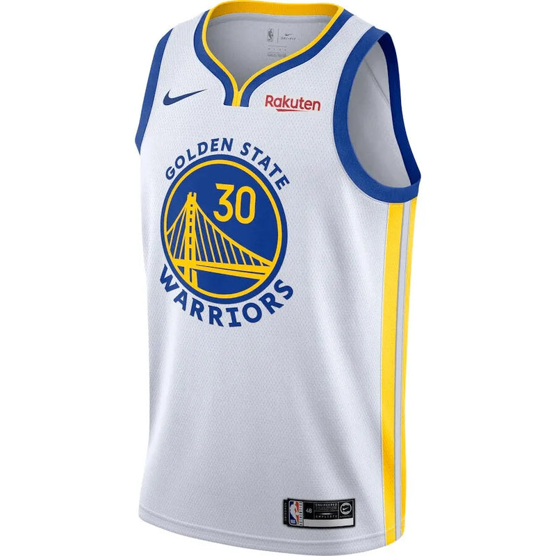 Regata NBA Golden State Warriors Nike Association Edition Swingman Jersey Branca Stephen Curry 30