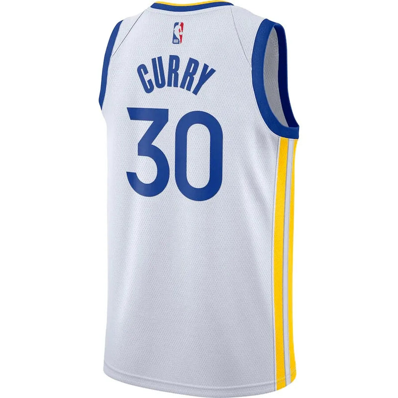 Regata NBA Golden State Warriors Nike Association Edition Swingman Jersey Branca Stephen Curry 30