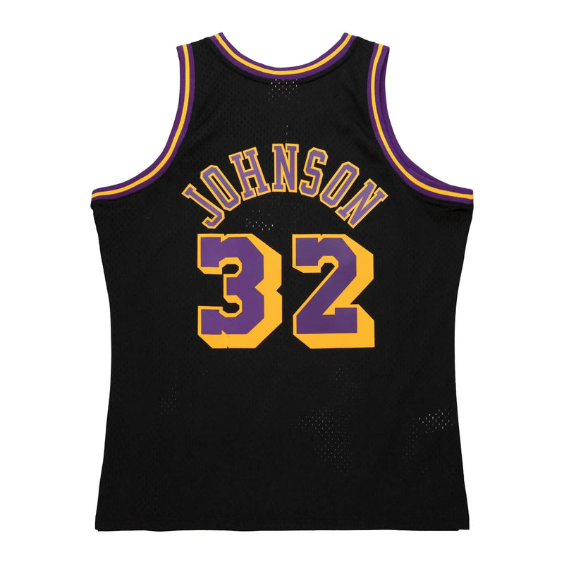 Regata NBA Los Angeles Lakers 1984/85 Mitchell & Ness Hardwood Classics Swingman Preta Magic Johnson 32