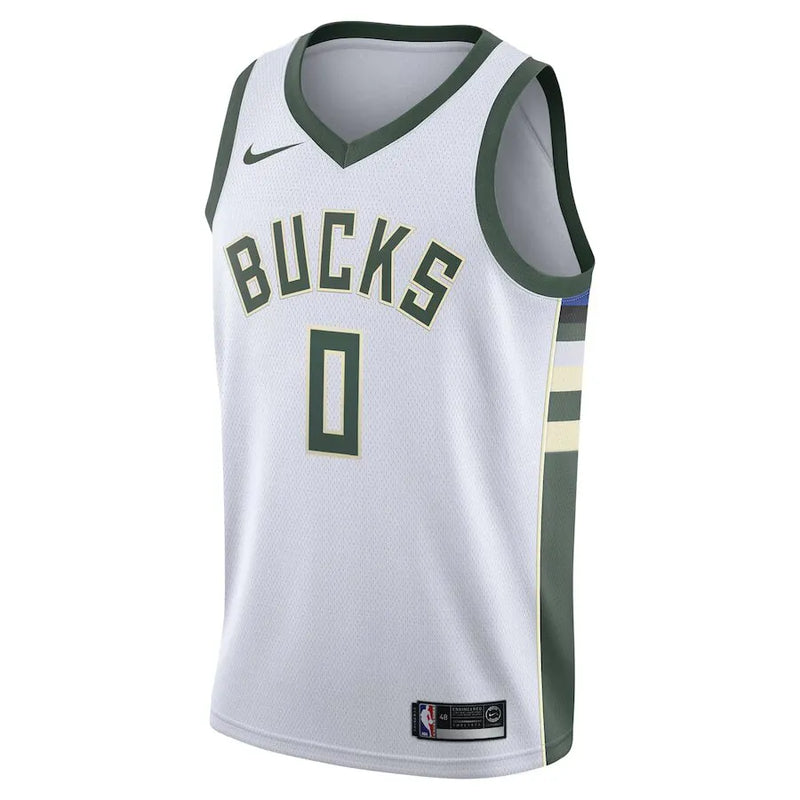 Regata NBA Milwaukee Bucks Nike Association Edition Swingman Jersey Branca Damian Lillard 0
