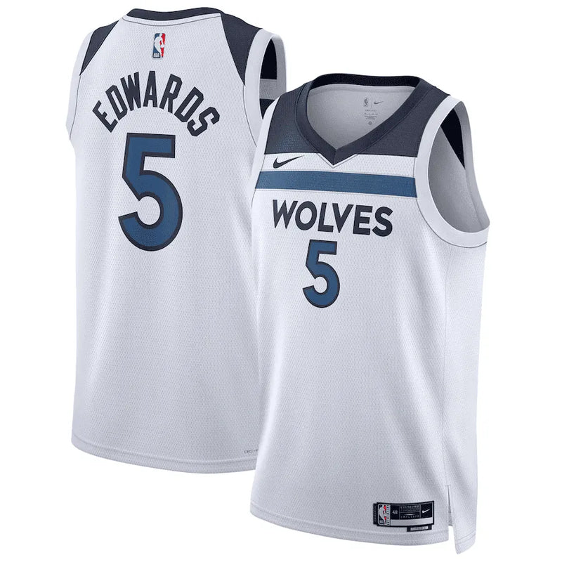 Regata NBA Minnesota Timberwolves Nike Association Edition Swingman Jersey Anthony Edwards 5 Branca