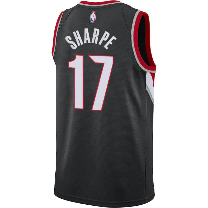 Regata NBA Portland Trail Balzers Nike Icon Edition Swingman Jersey Preta Sharpe 17