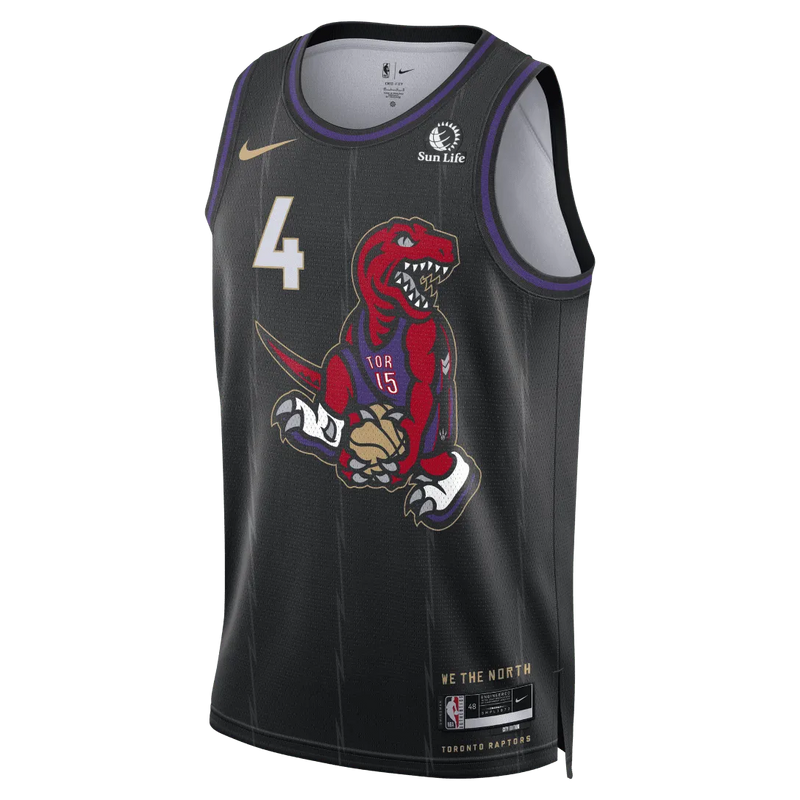 Regata NBA Toronto Raptors City Edition Swingman Jersey 24/25 Scottie Barnes 4 Preta