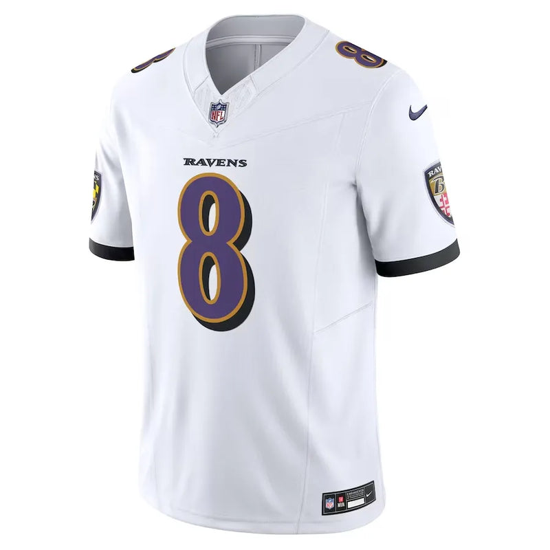 Camisa NFL Baltimore Ravens Lamar Jackson 8 Nike Limited Jersey Branca
