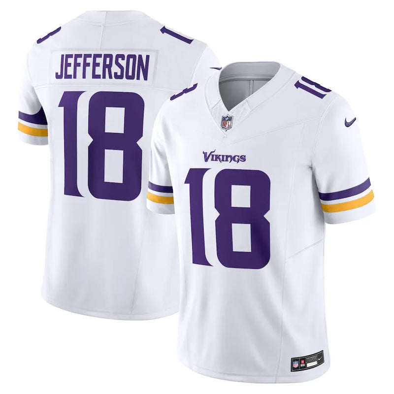 Camisa NFL Minnesota Vikings Away Justin Jefferson 18 Nike Limited Jersey Branca