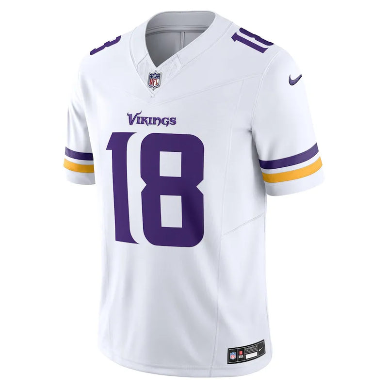 Camisa NFL Minnesota Vikings Away Justin Jefferson 18 Nike Limited Jersey Branca